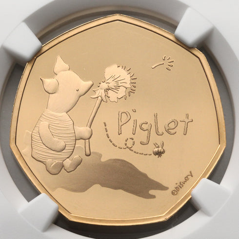イギリス 2020年 くまのプーさん ピグレット 50ペンス金貨 PF70UCAM:6955776-010
